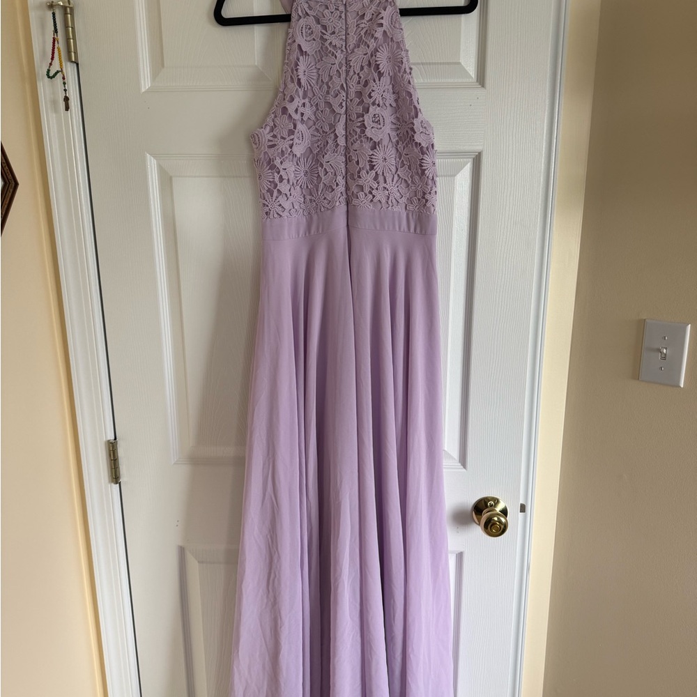 OPEN TO OFFERS!! Lulu's Light Purple Lace Halter Top Dress - Picture 4 of 4